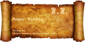 Mager Mihály névjegykártya